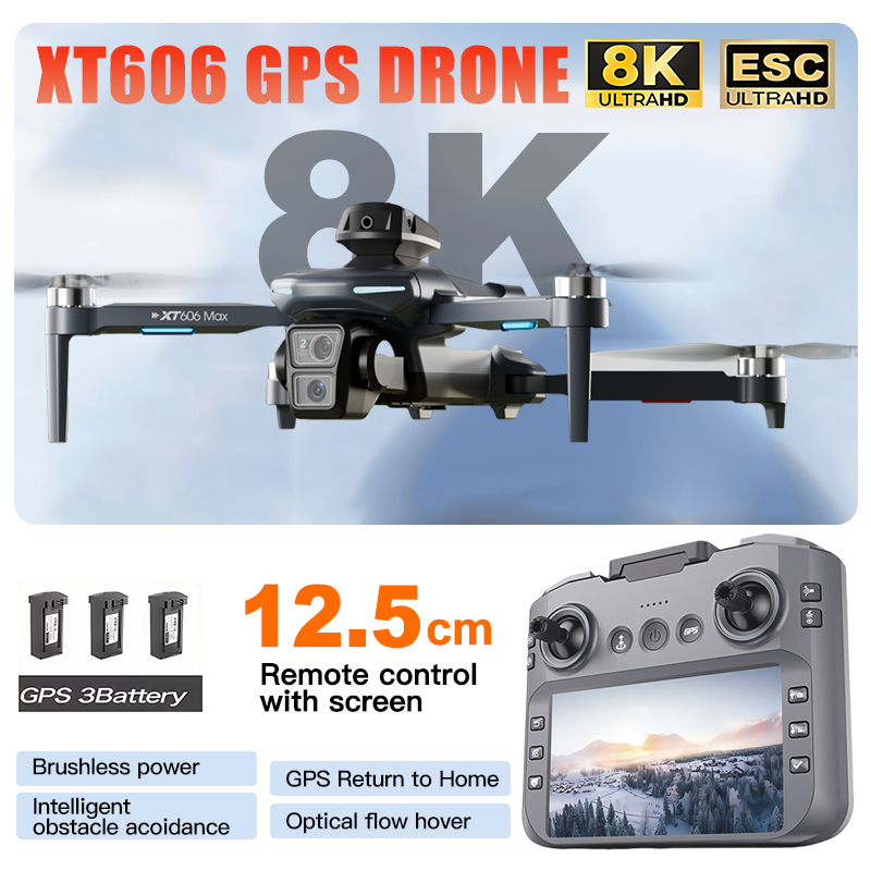 Drone XT606 MAX 3 baterai, Kam - Drone Multispectral ulasan dan harga