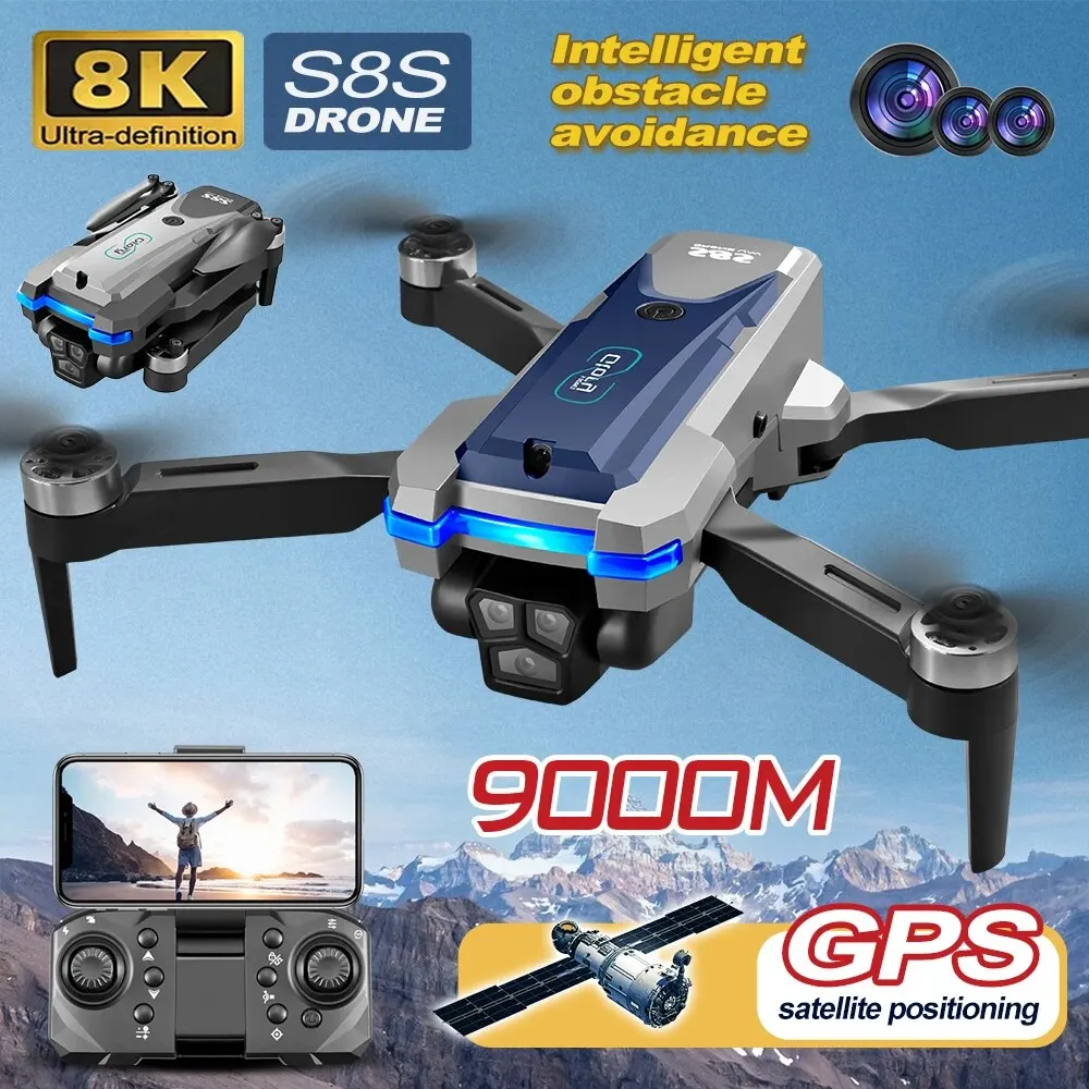 S8S Drone lipat 5G Wifi 8K HD, - Drone Lidar ulasan dan harga